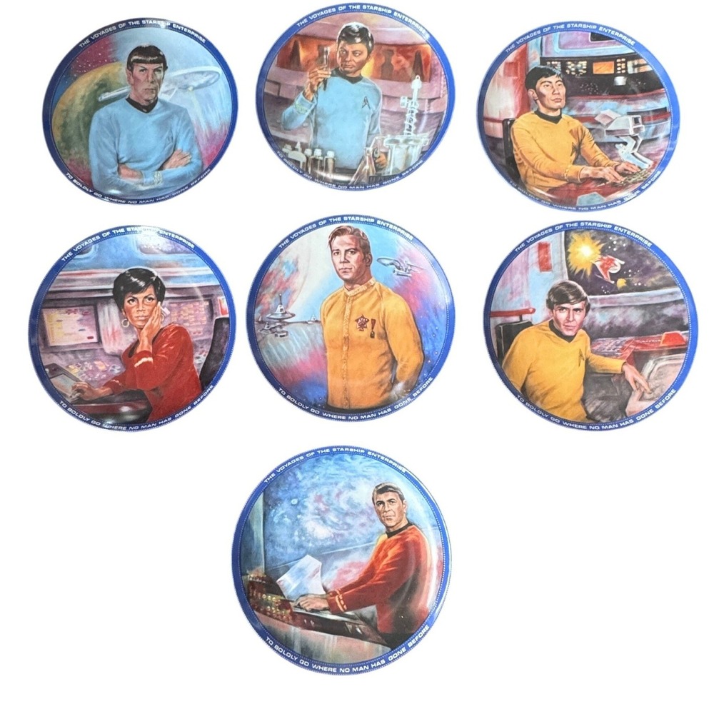 Star Trek Hamilton Collection Plates Set of 8 Voyages Starship Enterprise 1980s